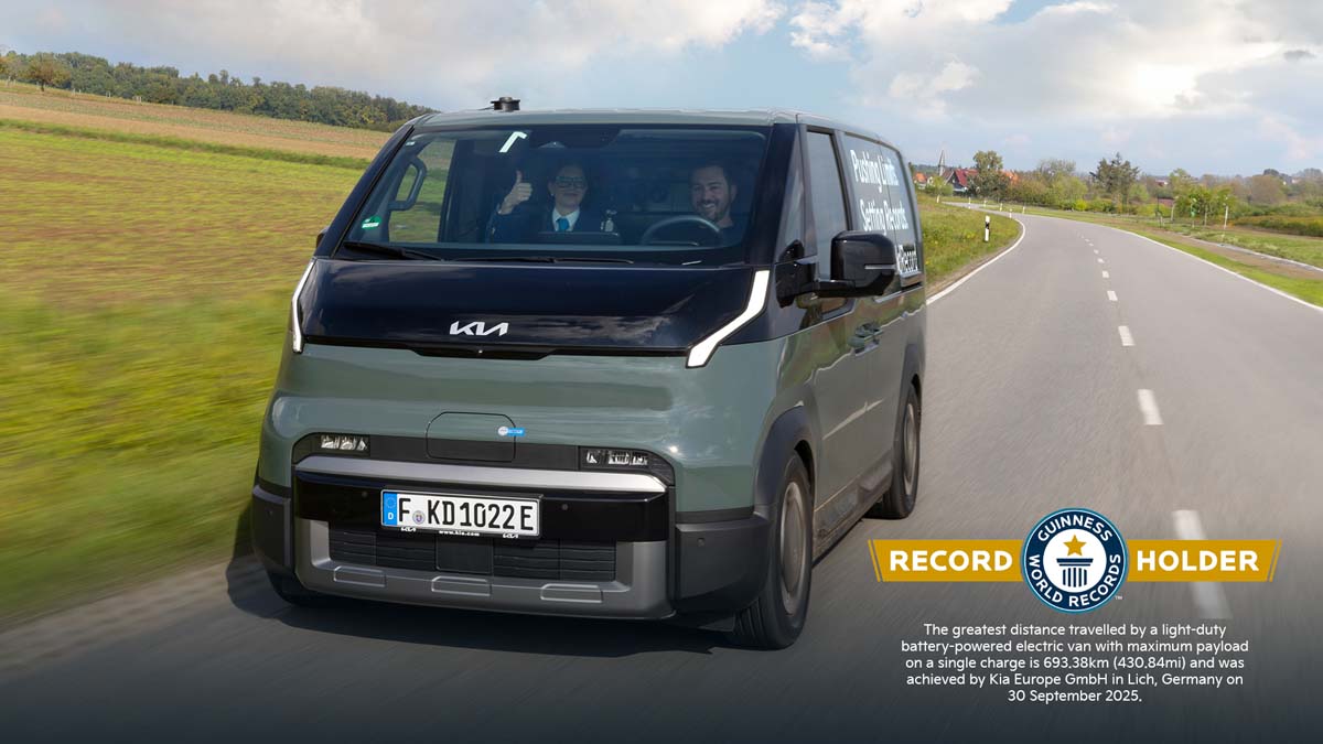 Kia PV5 Cargo sets EV range record