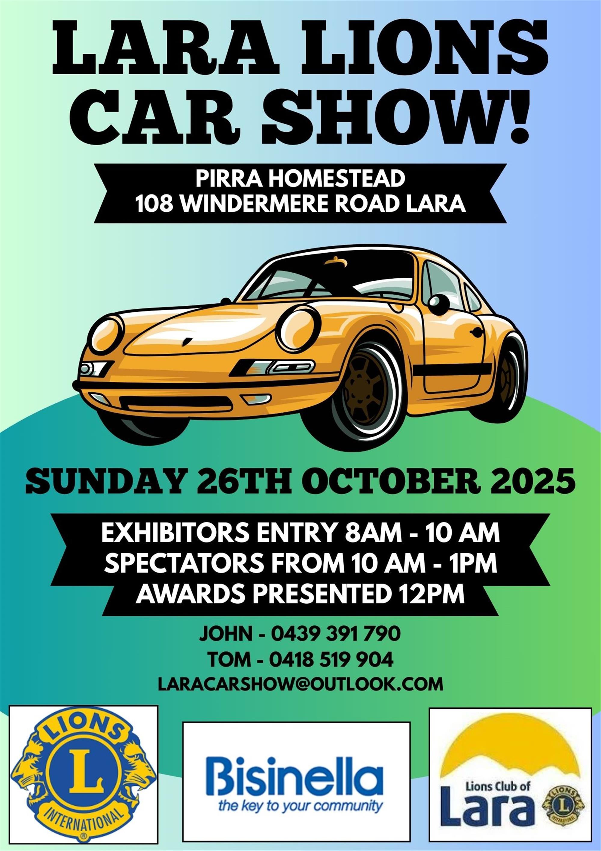 Lara Lions Club Car Show 2025