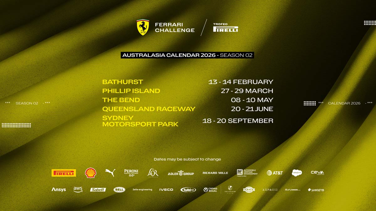 Calendar announced for 2026 Ferrari Challenge Australasia