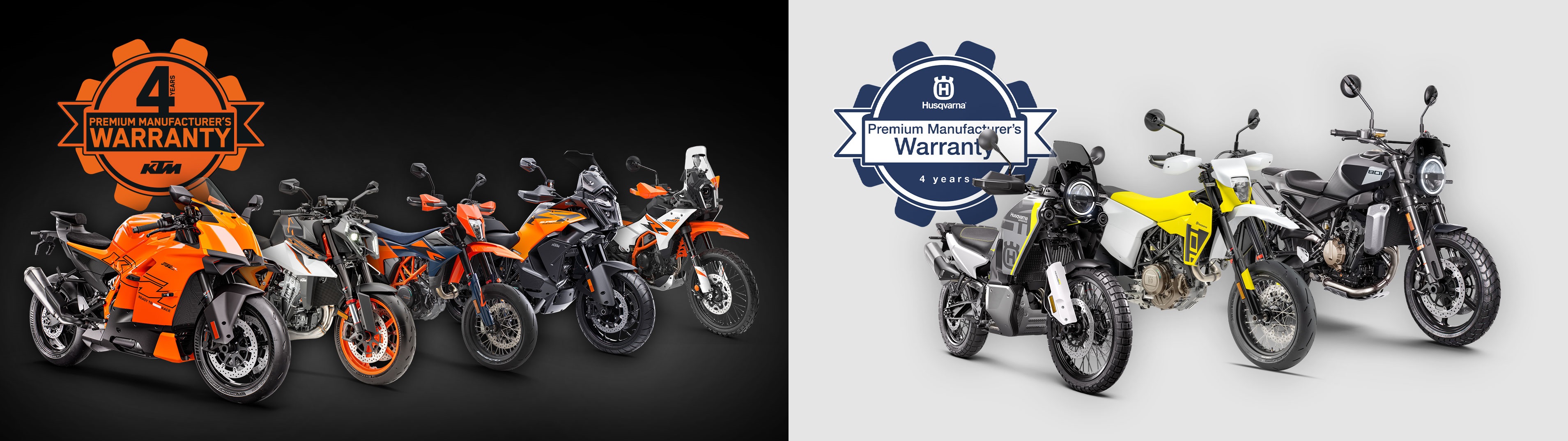 KTM, Husqvarna expand four-year warranty programs