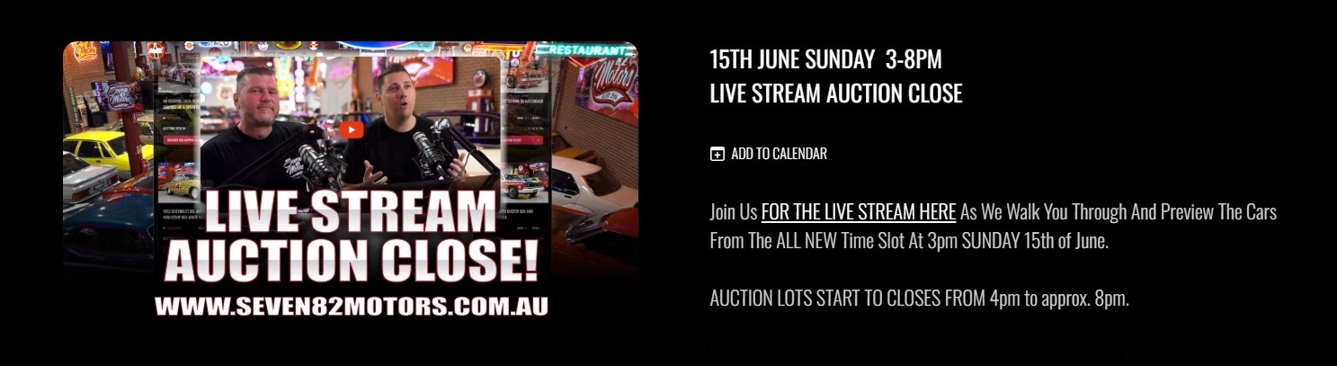 SEVEN82MOTORS’ June auction is LIVE