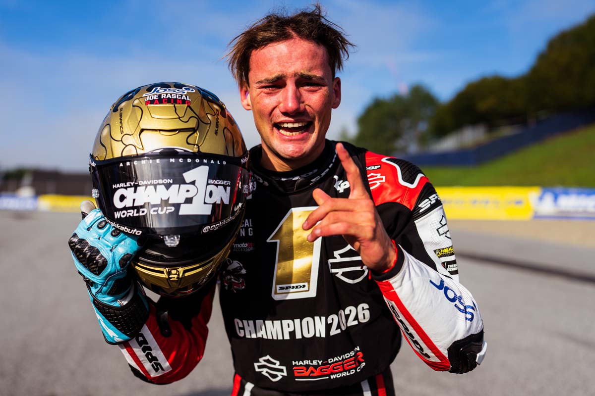 Archie McDonald wins FIM Bagger World Cup