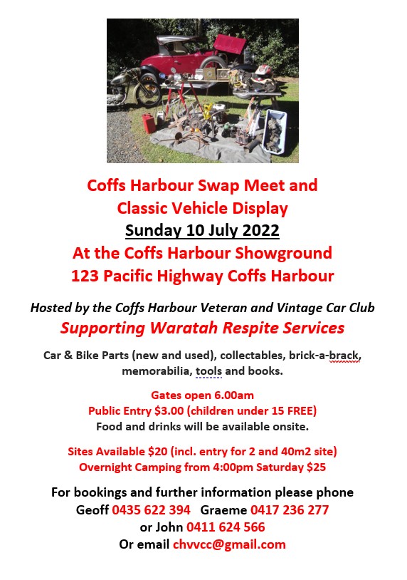 Coffs Harbour Swap Meet and Classic Vehicle Display 2022