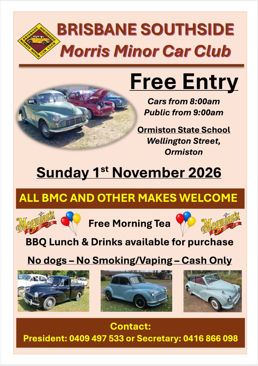 Brisbane Southside Morris Minor Annual Display Day
