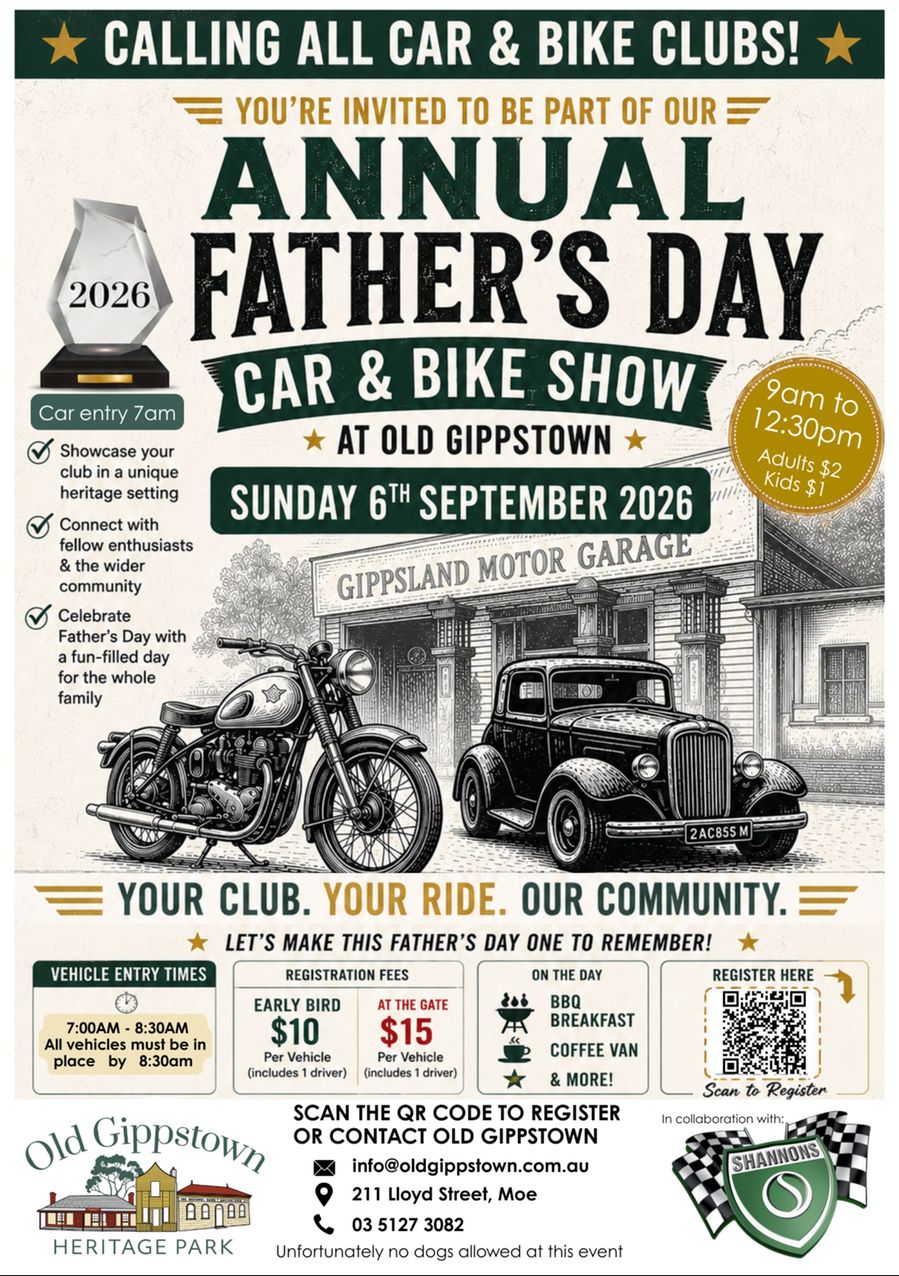 OLD GIPPSLAND FATHERS DAY CAR & BIKE SHOW