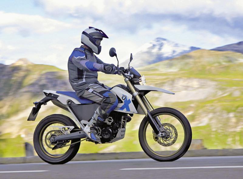 2007 BMW G 650 Xchallenge cruising down a sealed road